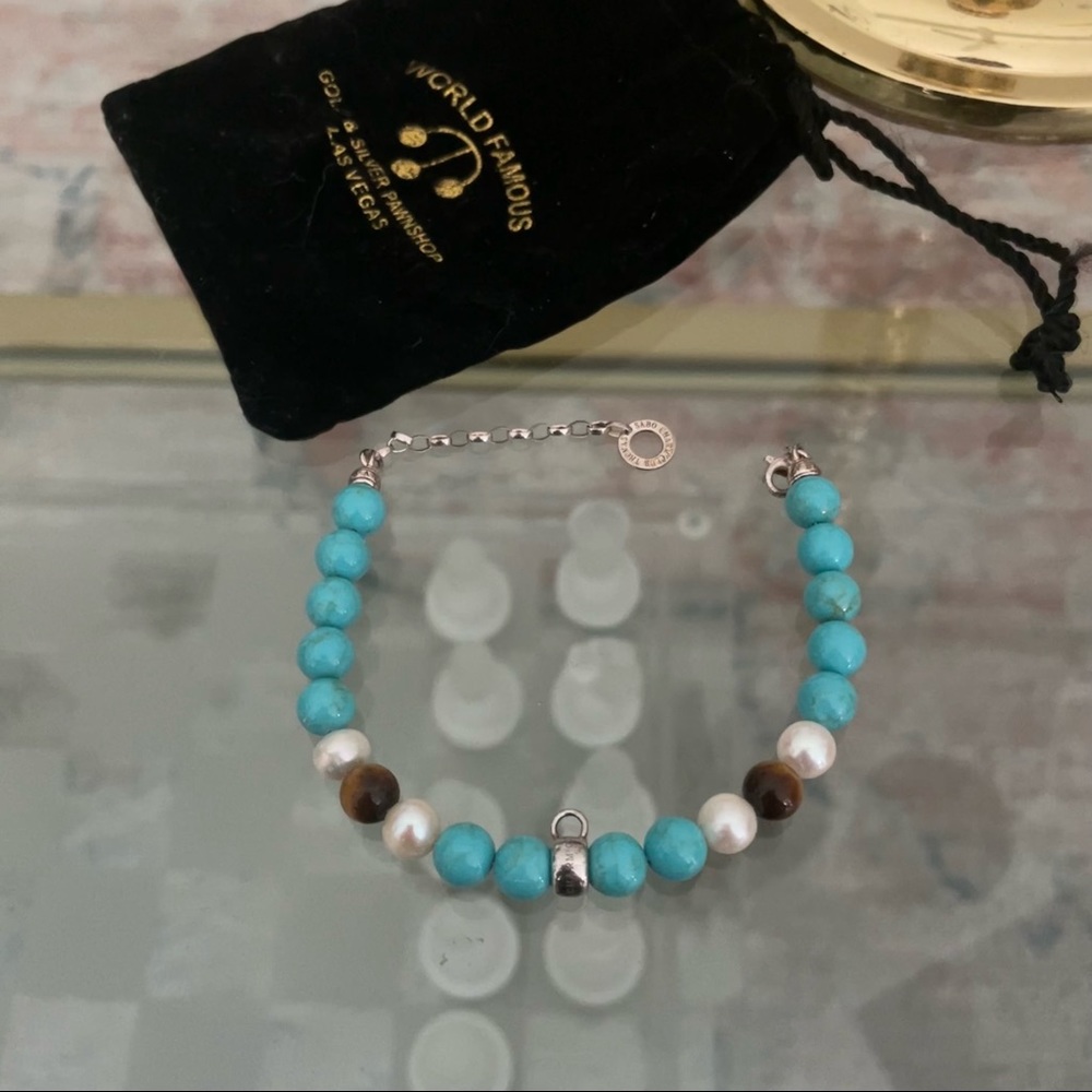THOMAS SABO CHARM CLUB Turquoise Sterling Silver bracelet - Picture 2 of 2